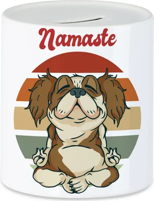 Produktbild von Namaste Spardose Meditation Yoga Süßer Hund Geschenkidee Yoga-Studio Mental Health