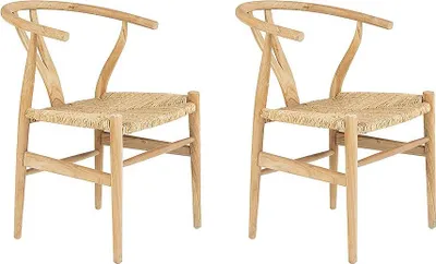 Produktbild von Stuhl 2er-Set - Teakholz & Strohgeflecht - Naturfarben - POGIANA
