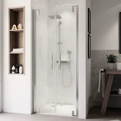 Produktbild von BREUER Pendeltür für Nische EUROPA Design 90 x 200 cm Klarglas Profilfarbe chrom