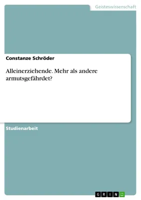Produktbild von Alleinerziehende. Mehr als andere armutsgefährdet?