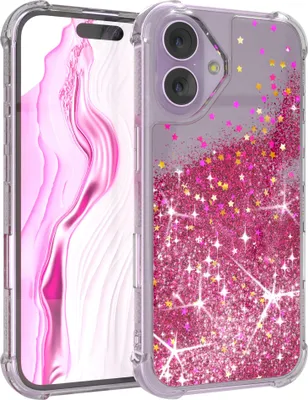 Produktbild von EAZY CASE - Glitzer Hülle kompatibel mit Apple iPhone 17 Glitzer Schutzhülle, Soft Case, Backcover Transparent mit Motiv