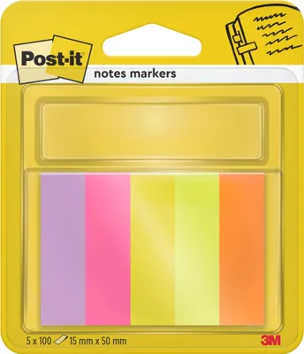 Produktbild von Post-it® Page Marker Farbenmix Haftnotizen 15x50mm 5 Blöcke 100 Blatt