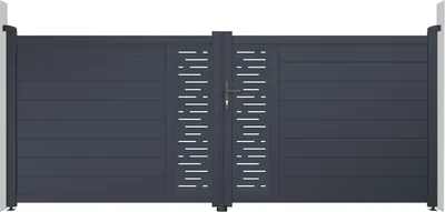 Produktbild von Doppelflügeltor aus Aluminium 3,5m ARLBERG H.140cm grau