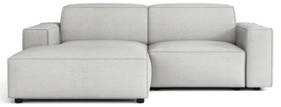 Image de Selsey Sellmo - Canapé d'angle, tissu velours gris clair, 210 cm