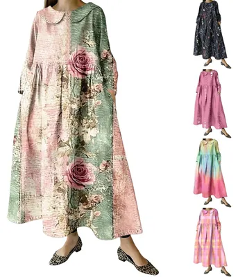 Produktbild von Luftige Damen Strandkleid mit Blumenmuster und A-Linie