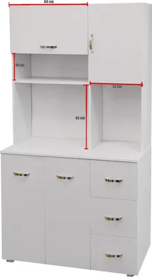Produktbild von Küchenschrank Blanca mit 4 Türen, 3 Schubladen und 3 Fächern 180x100x40 cm