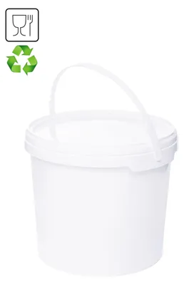 Produktbild von BenBow Eimer mit Deckel 3L x1 Weiß - lebensmittelecht, stabil, luftdicht, auslaufsicher, geruchsneutral - Plastikeimer mit Henkel - leer