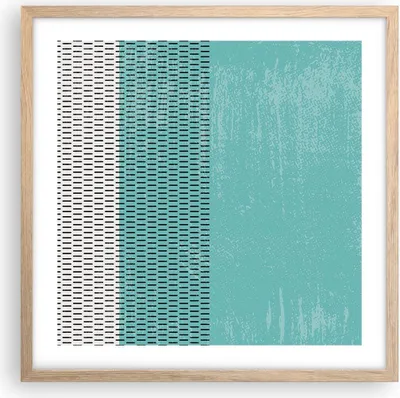 Produktbild von Gerahmtes Poster - Rahmen in heller Eiche - Abstraktion Modern Striche - 50x50 cm - Wand Bild - Wanddeko - Wandbilder - Kunstposter - Wandposter - Bilderrahmen - Bilder - Kunstdruck - P2NAC50x50-4639