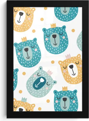 Produktbild von MuchoWow® MuchoWow® Gerahmtes Poster Bär - Design - Kind - Jungen - Mädchen - Baby 20x30 cm - Poster mit zchwarzem Bilderrahmen - Drucken - Bilder Poster im Rahmen