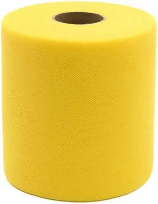 Zdjęcie produktu dla Tkanina tiulowa, żółta, 12,5 cm x 100 m, do dekoracji