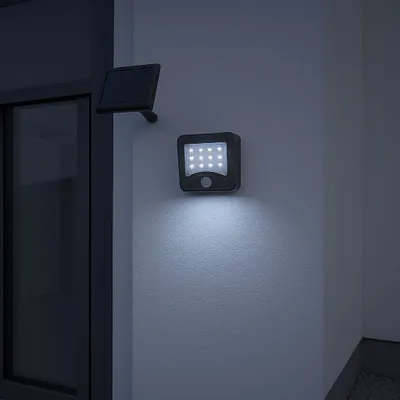 Productafbeelding van Müller-Licht LED zonne-tuinverlichting, spot, grijs, IP44, 1,5W, 125lm, daglicht, 6500K, koud wit, met sensor