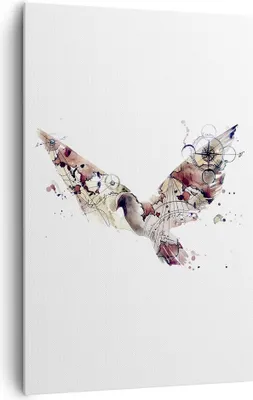 Produktbild von Bild auf Leinwand - Leinwandbild - Einteilig - Vogel Abstraktion - 80x120cm - Wand Bild - Wanddeko - Wandbilder - Leinwanddruck - Wanddekoration - Leinwand bilder - Wandbild - PA80x120-4109