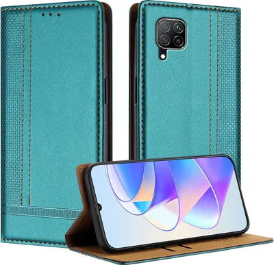 Obrázek produktu pro Pouzdro na mobilní telefon pro Huawei P40 Lite kožený flipový kryt s funkcí stojánku zelené barvy