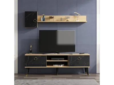 Obrázek produktu pro Skye Decor, Imaj - Mramor, Bílý, TV stolek, bílý mramor, 100 % MELAMÍNOVÁ DESKA, 180 x 35 x 45,2 cm