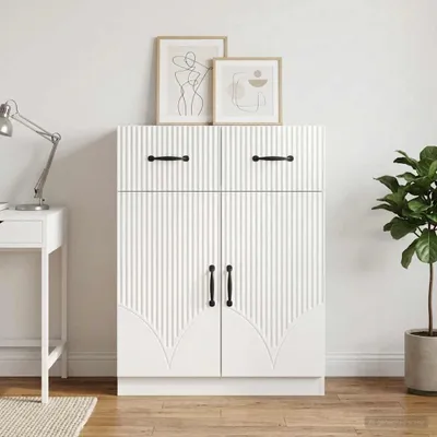 Produktbild von vidaXL Sideboard Hochglanz Weiß 66 x 34,5 x 87 cm Holzwerkstoff