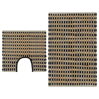 Immagine prodotto di Vidaxl Bademattierungshandhand -Hand -Jute und Staub natürlicher und schwarz