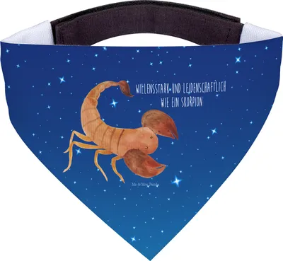 Produktbild von Mr. & Mrs. Panda Hundehalstuch L Sternzeichen Skorpion - Sternenhimmel Blau - Geschenk, Oktober, Skorpione, Hunde Hals Tuch, Geburtstag November, Dreieckstuch, Bandana