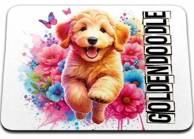 Zdjęcie produktu dla PODKŁADKA POD MYSZKĘ 36 x 29 - PIES PSY PIESEK RASA GOLDENDOODLE