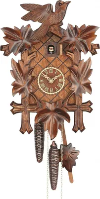 Produktbild von Kuckucksuhr mit 5 Laub, Vogel und 8-Tage-Werk in Nussbaum