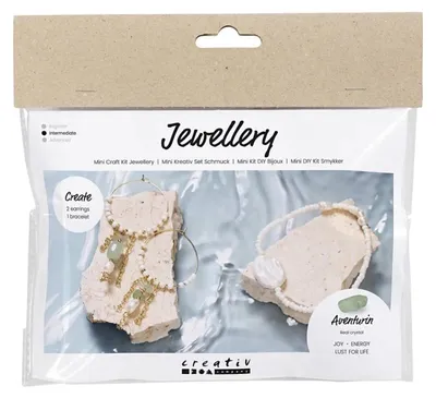 Image de Kit de bricolage Bijoux en mélange de quartz et d'aventurine, matériel et instructions inclus