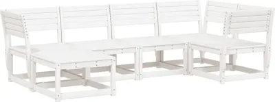 Produktbild von vidaXL 6-tlg. Garten-Sofagarnitur Weiß Massivholz Kiefer