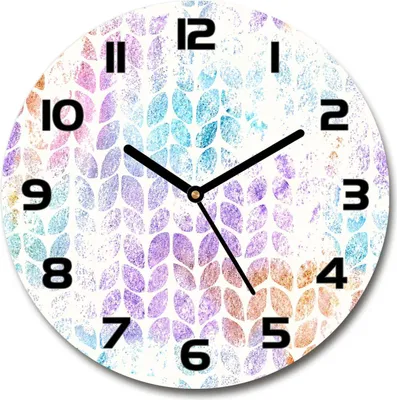 Produktbild von Wanduhr aus Glas 30fi Glasbild Glasuhr Gehärtetes Glas - schwarze-zeiger - Colorful leaves
