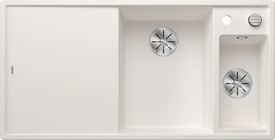 Immagine prodotto di BLANCO AXIA III 6 S, SILGRANIT® PuraDur®, bianco, lavabo a destra, con scarico a distanza, incluso tagliere in vetro