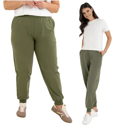 Produktbild von Moraj Damen Jogginghose Basic glatt mit Bindeband – Khaki, Größe L