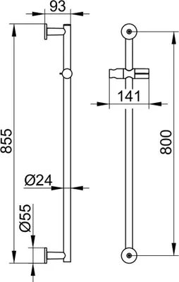 Produktbild von KEUCO IXMO Brausestange, 855 mm, Rosette rund, 59585010901