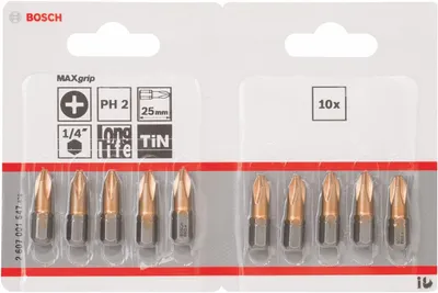 Produktbild von Bosch Schrauberbit Max Grip PH 2, 25 mm, 10er Pack, 2607001547