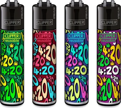 Produktbild von Clipper Reibrad Feuerzeuge FFX It's 420, 4 Stück