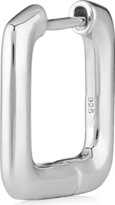 Produktbild von Einzelohrring Quadratisch 14,8mm Silber 925 Eckig Klappcreole anlaufgeschützt