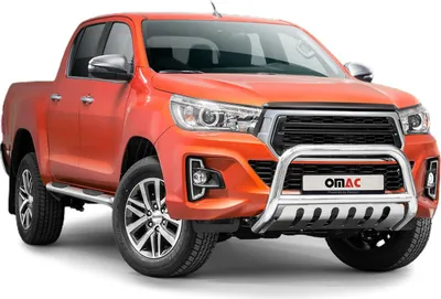 Obrázek produktu pro Ochranná lišta předního nárazníku pro Toyota Hilux 2018-2022 s ABE z nerezové oceli stříbrná