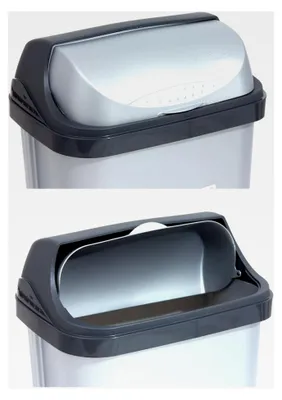 Produktbild von Mülleimer 25L silber mit Schiebedeckel