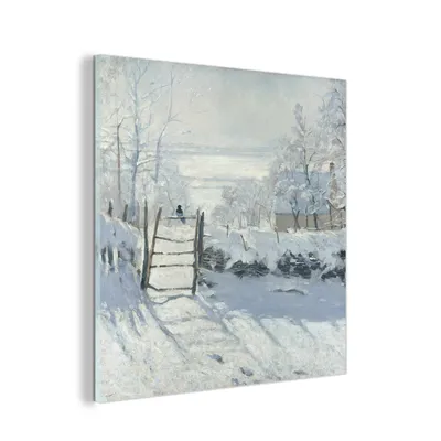Obrázek produktu pro MuchoWow® Obrazy na skle - Nástěnné obrazy - Fotografie na skle Straka - Claude Monet 90x90cm Nástěnná dekorace ze skla - akrylová malba na sklo - akrylové