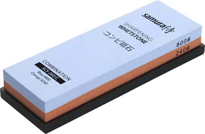 Zdjęcie produktu dla Samura Dual-Grit Whetstone #240/#800 do noży kuchennych ze stali japońskiej - precyzyjne narzędzie do ostrzenia dla profesjonalnych i domowych szefów kuchni