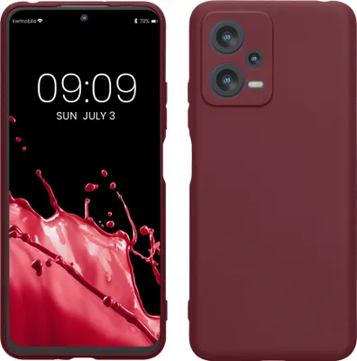 Produktbild von kwmobile Handyhülle kompatibel mit Xiaomi Redmi Note 12 5G / POCO X5 5G Hülle - Handy Case aus weichem Silikon in Bordeaux Violett