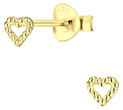 Produktbild von Herz Ohrstecker Kinder Ohrringe Silber 925 Gold