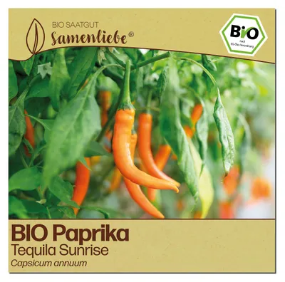 Produktbild von Samenliebe  Paprika Samen | Tequila Sunrise - orange & süß & klein - samenfestes  Saatgut