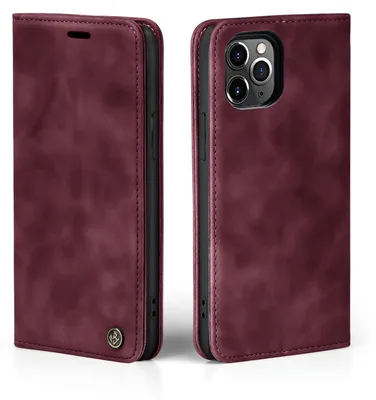 Produktbild von Handy Hülle für Apple iPhone 11 Pro Max Klapphülle Bookcase Flip Cover Handy Tasche Etui Farbe: Weinrot
