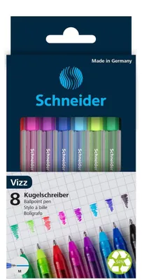 Obrázok produktu pre Schneider 102298 8 Schneider Kugelschreiber Vizz M farbsortiert Schreibfarbe farbsortiert