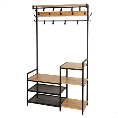 Schoenenrek 102x40x180 cm, 17 Haken, 4 Ablagen, Industrie-Design