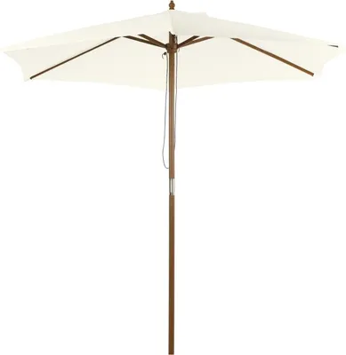 Produktbild von Sonnenschirm Gartenschirm 2,5 m ? 3-stufiger Sonnenschutz aus Bambus & Polyester in Wei? fš¹r Garten & Terrasse