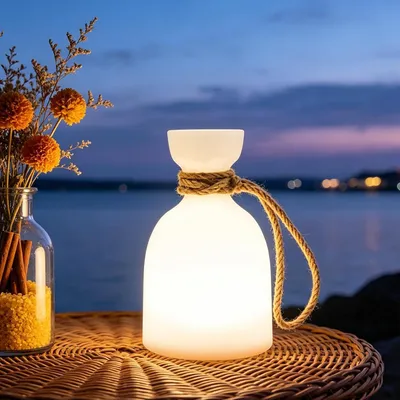 Produktbild von Tischlampe kabellos mit Fernbedienung,Tragbare LED Nachtlicht,16 Farben,Aufhängbar,dimmbare Campinglampen,USB-Aufladung Nachttischlampe wasserdicht