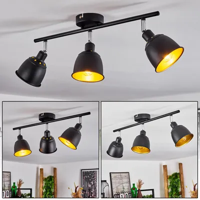 Produktbild von Manzinello »Manzinello« Deckenlampe, Metall, Schwarz/Goldfarben