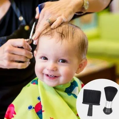 Productafbeelding van Set van 2 Zwarte Barber Borstels voor Nekkapsels, Haarverzorging en Kappersgebruik