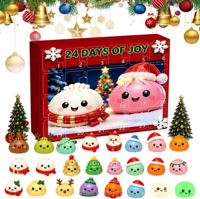 Produktbild von Squishy Weihnachten Adventskalender 2026 Quetschspielzeug-Kalender (O)