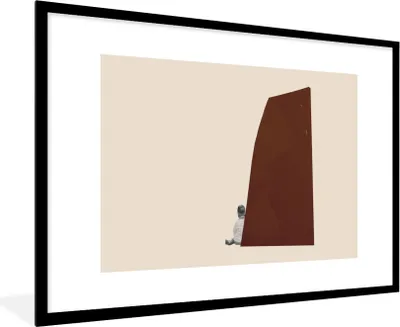 Produktbild von MuchoWow® Gerahmtes Poster Vintage - Pastell - Junge 90x60 cm - Poster mit Schwarzem Bilderrahmen Wandposter Rahmen Foto Bilder - Wanddekoration - Fotos