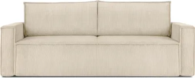 Obrázek produktu pro Rozkládací pohovka Konsimo s funkcí spaní s područkami "NAPI", béžová, manšestrová tkanina, Loft, 228x89x101 cm