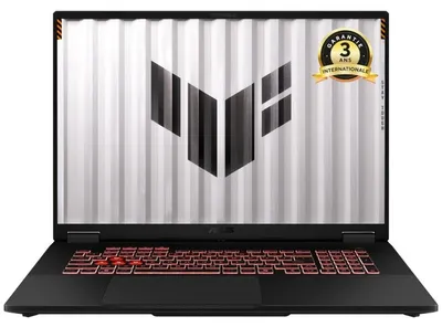 Immagine prodotto di ASUS TUF Gaming A18, modello A18-TUF808UM-S8124W, laptop gaming da 18" con display WUXGA a 144Hz, scheda grafica RTX 5060, processore Ryzen 7, 16GB di RAM, SSD da 512GB e sistema operativo Windows 11